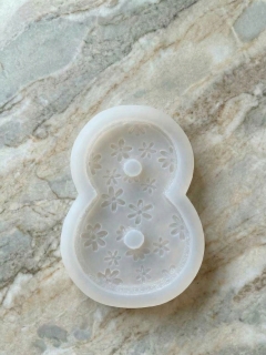 Силиконовый молд - Цифра 8 с цветами, 10х7см