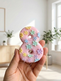 Силиконовый молд - Цифра 8 с цветами, 10х7см