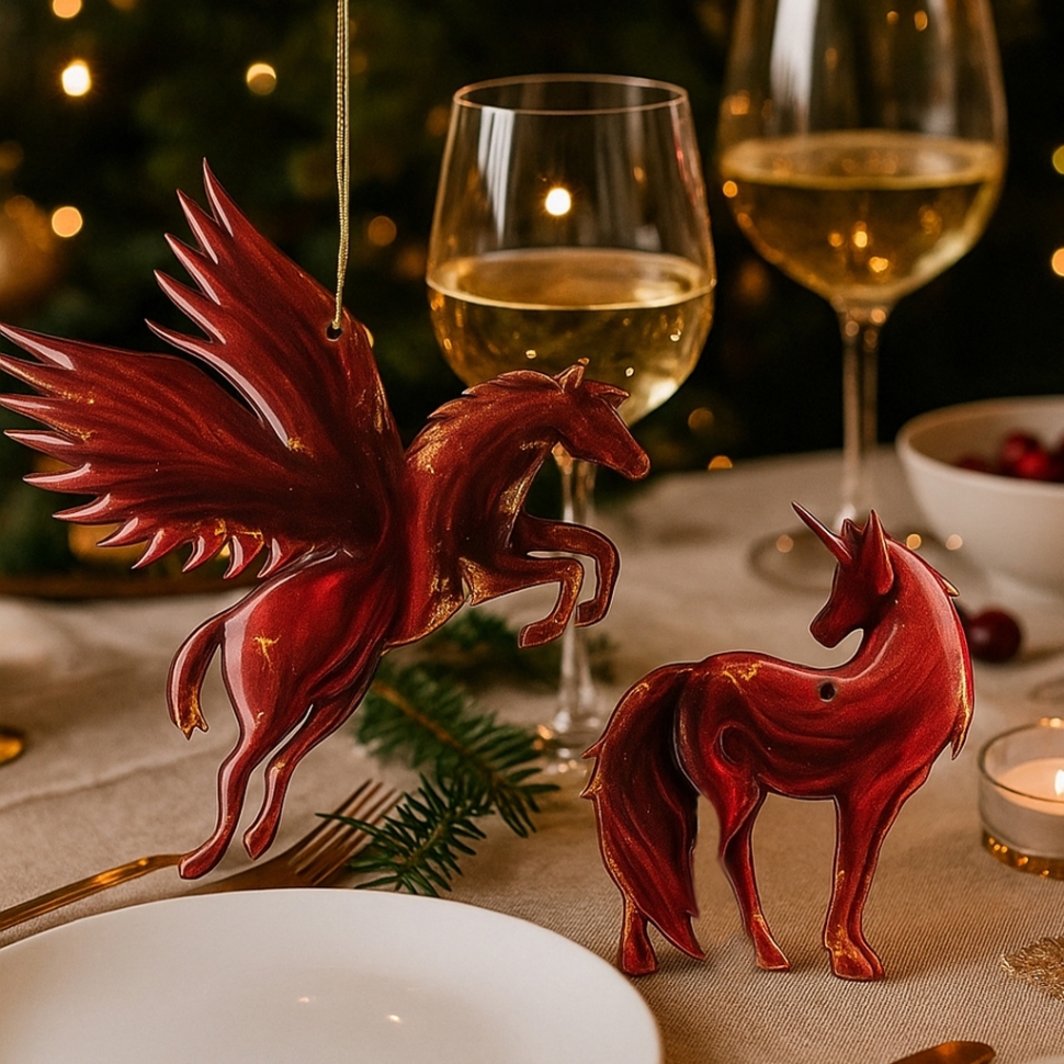 Силиконовый молд - Единорог и Пегас #1, 19х13см