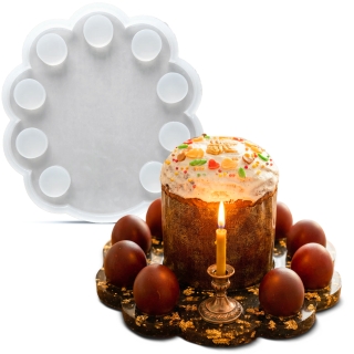 Силиконовый молд - Подставка под кулич с яйцами, 22х20см