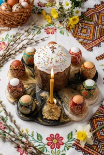 Силиконовый молд - Подставка под кулич с яйцами, 22х20см