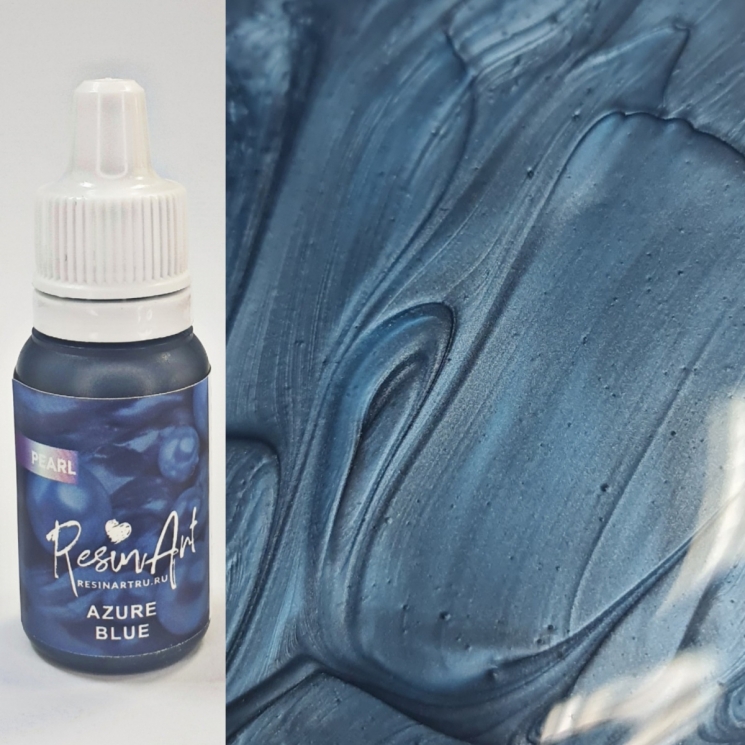 Azure blue PEARL перламутровый краситель для эпоксидной смолы ResinArt, 10мл