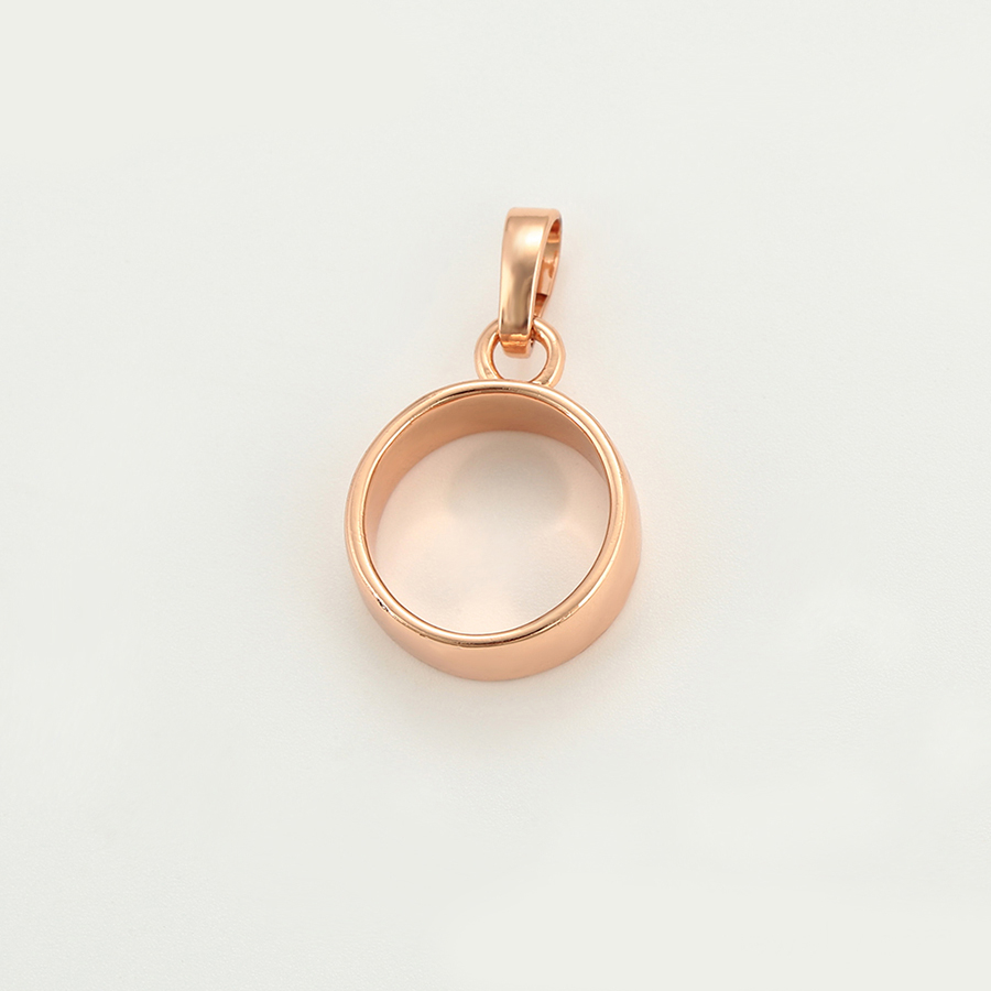 Металлический молд для кулона круг маленький, розовое золото