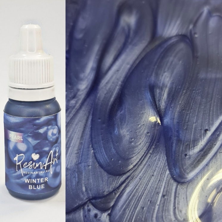 Winter blue PEARL перламутровый краситель для эпоксидной смолы ResinArt, 10мл