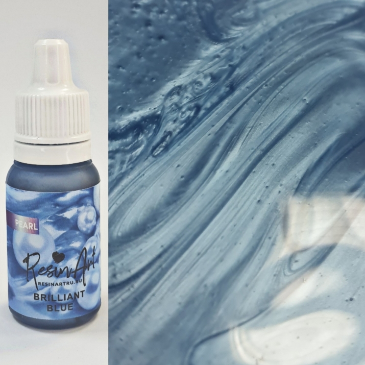 Brilliant blue PEARL перламутровый краситель для эпоксидной смолы ResinArt, 10мл