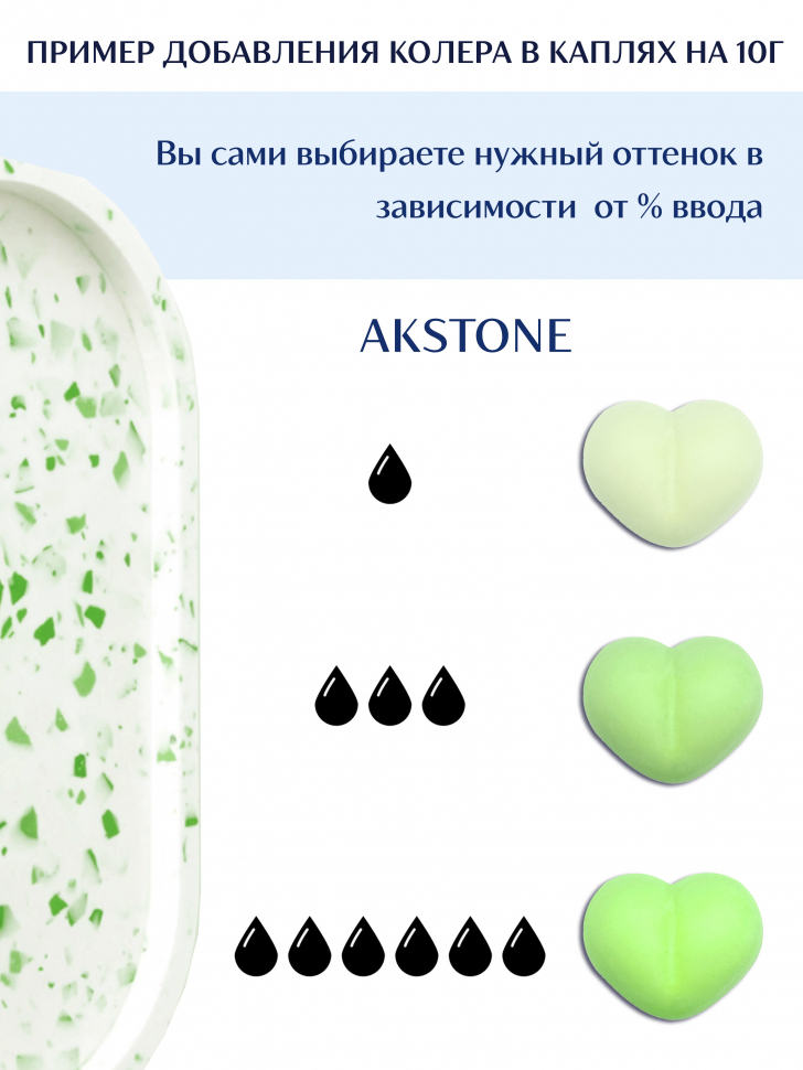 Колер для гипса Akstone салатовый, 10мл