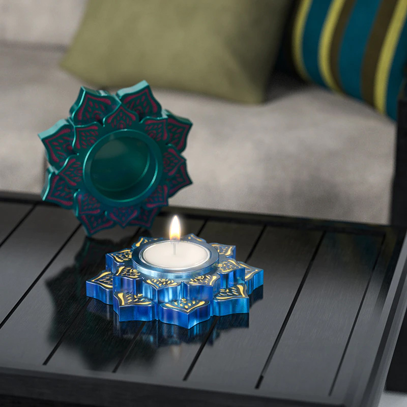 Силиконовый молд - Подсвечник для чайной свечи цветок, d10см