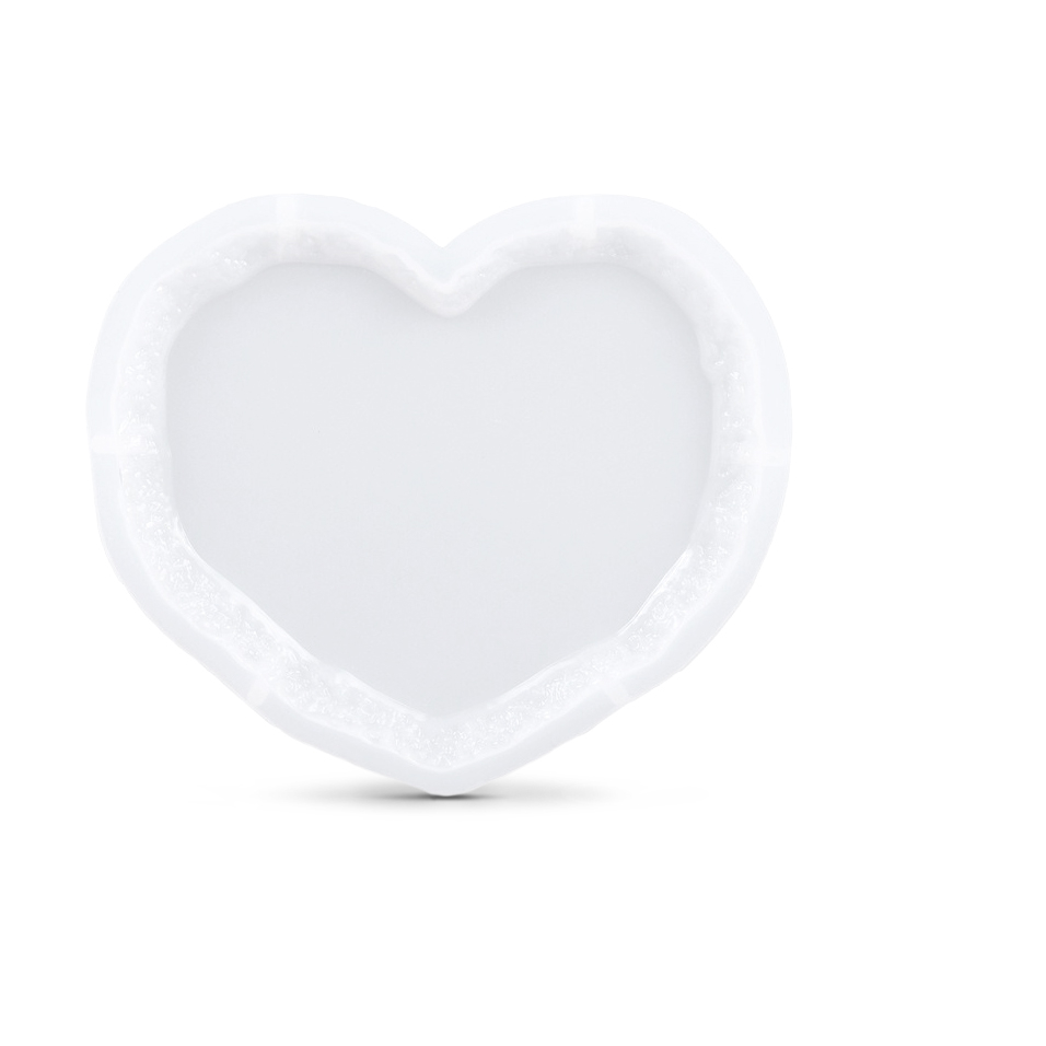 Силиконовый молд - Подстаканник с живым краем, сердце 15х13 см