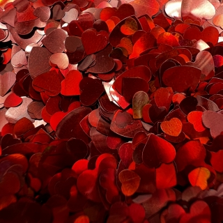 Блестки-сердечки "Лаковый красный", 25мл
