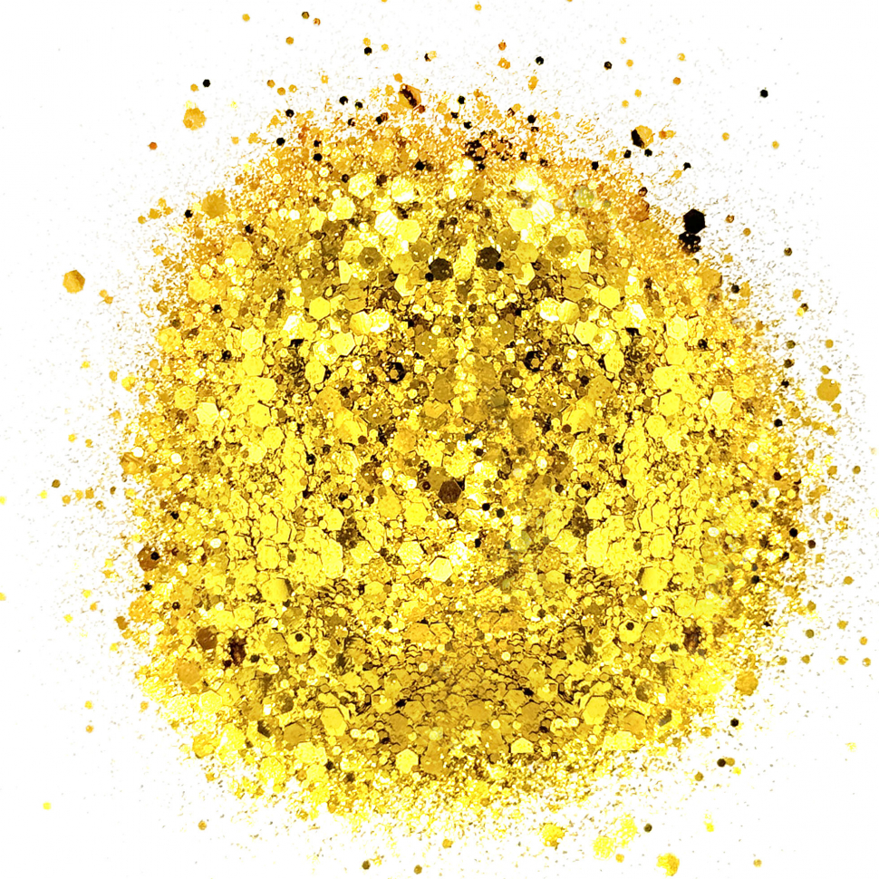Глиттер-блестки желтое золото, 25мл