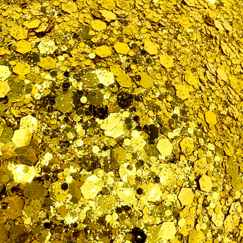 Глиттер-блестки желтое золото, 25мл