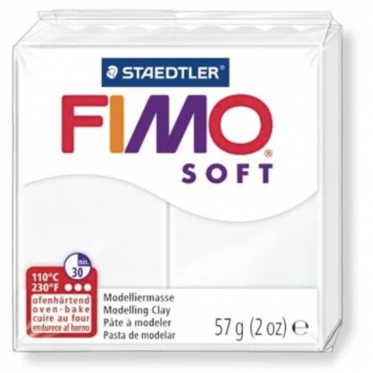 Полимерная глина FIMO Soft, "Белый", 57г