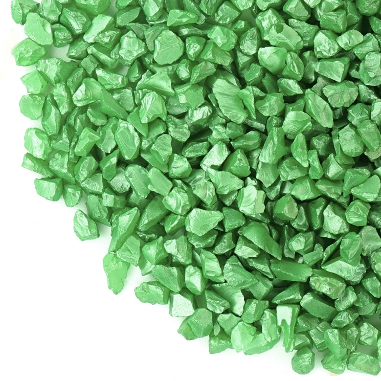Стеклянная крошка перламутровая зеленая, 100г 