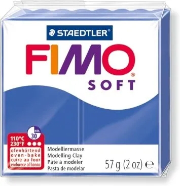 Полимерная глина FIMO Soft, "Блестящий синий", 57г