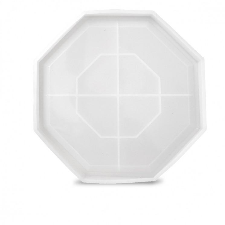 Силиконовый молд для эпоксидной смолы - Тарелка восьмиугольник, 20см