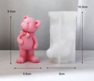 Силиконовый молд - Мишка 3D, 6,5х10,7см