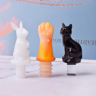Силиконовый молд - Пробка для бутылки кошка, 8,5х4см