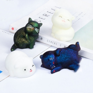 Силиконовый молд - 3D лежащий котик, 9х5см