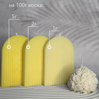 Краситель сухой для свечей/воска, "Желтый", 10г