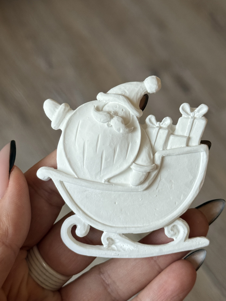 Силиконовый молд - Дед мороз, 7х7,5см