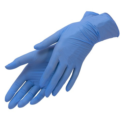 Нитриловые перчатки неопудренные синие (M), пара
