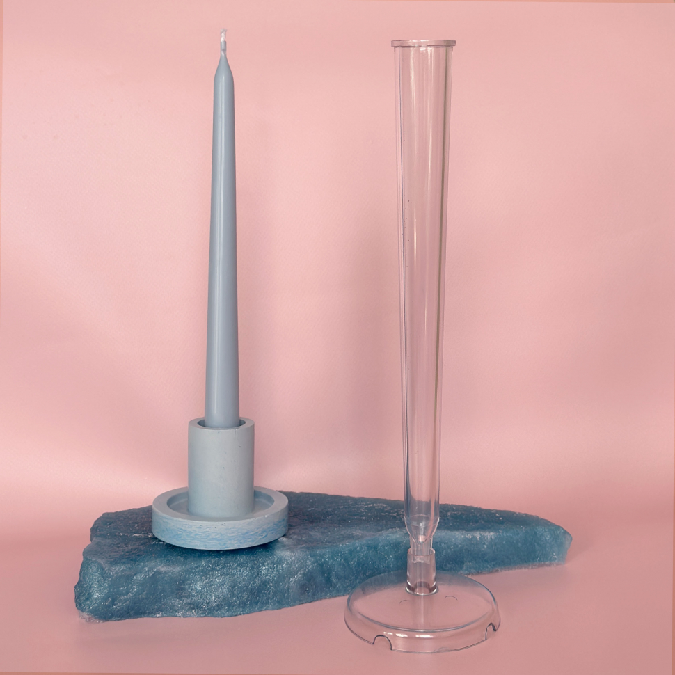 Пластиковая форма для изготовления свечей конус, d2,2х25см