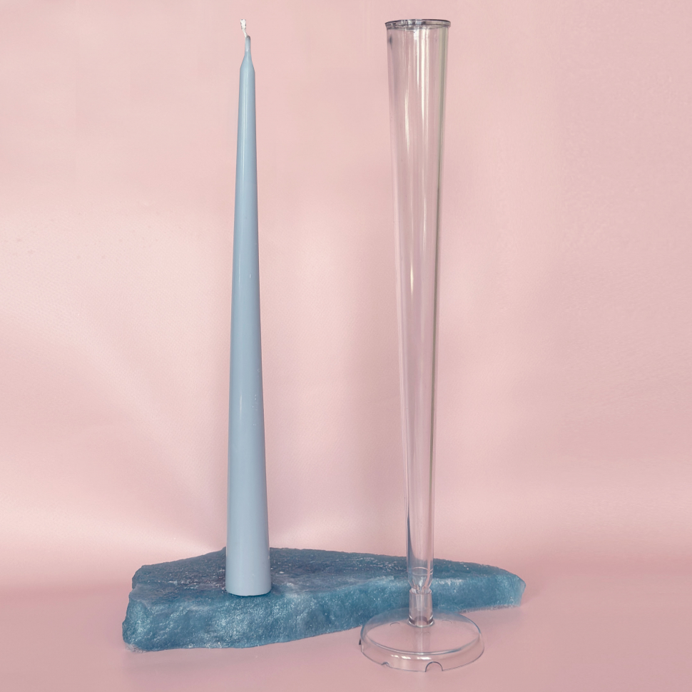 Пластиковая форма для изготовления свечей конус, d3х36см