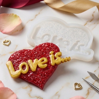 Силиконовый молд - Кристаллическое сердечко Love is...